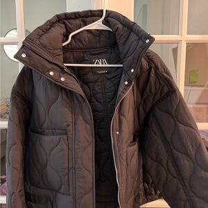 Zara black Quilted Jacket